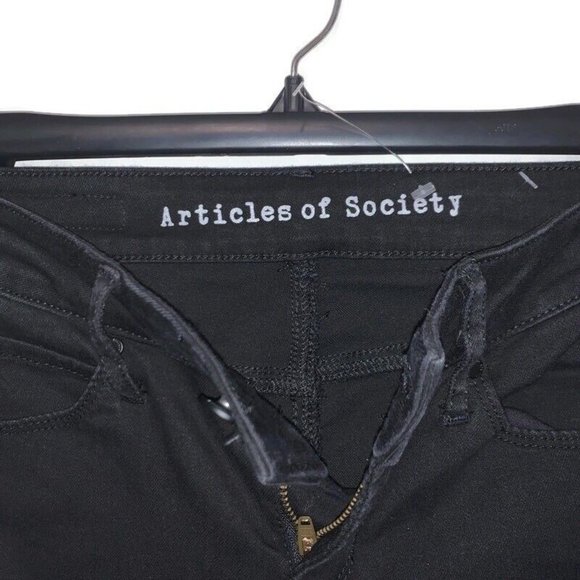 Articles Of Society Women’s 24 Black Distressed Ripped Clearwater Skinny Jeans - Picture 4 of 7